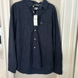 Lacoste Men's Dark Blue Grid Shirt